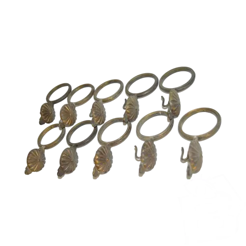 10 SUPERBES ACCROCHES RIDEAUX en BRONZE avec une belle MARGUERITE déco XIXe