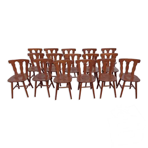 16 chaises de bistrot bois, année 70/80/90
