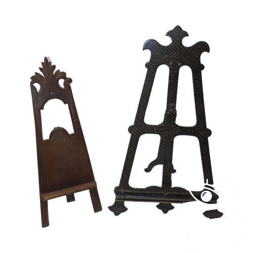 *2 ANCIENS CHEVALETS de TABLE pour PHOTOS PETITS CADRES 1 NIII Carton étoilé D