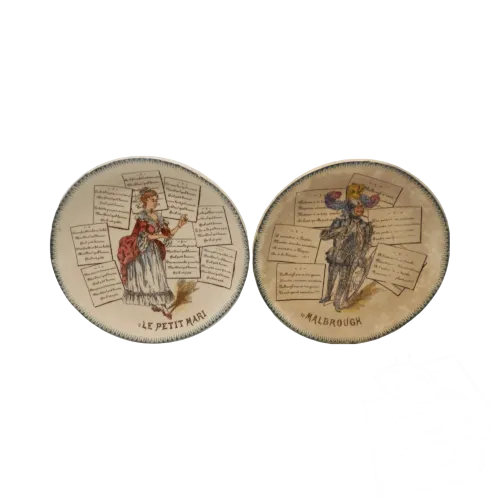 -2 ASSIETTES TERRE de FER HB & Cie LE PETIT MARI & MABROUGH COLLECTION D