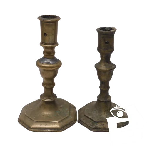 -2 BOUGEOIRS BRONZE LOUIS XIV avec Usures & Défauts JUS de GRENIER  D