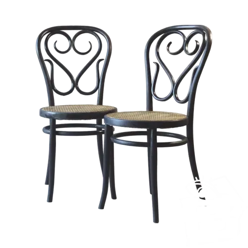 2 chaises bistrot N°4 café Daum par Sautto et Liberale (it,1965) no Thonet