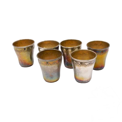 -6 GOBELETS ARGENT Poinçons MINERVE St. LOUIS XV sortis de grenier à nettoyer D