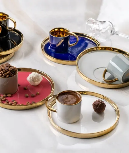 ACAR ARES Set de 6 tasses à café en porcelaine