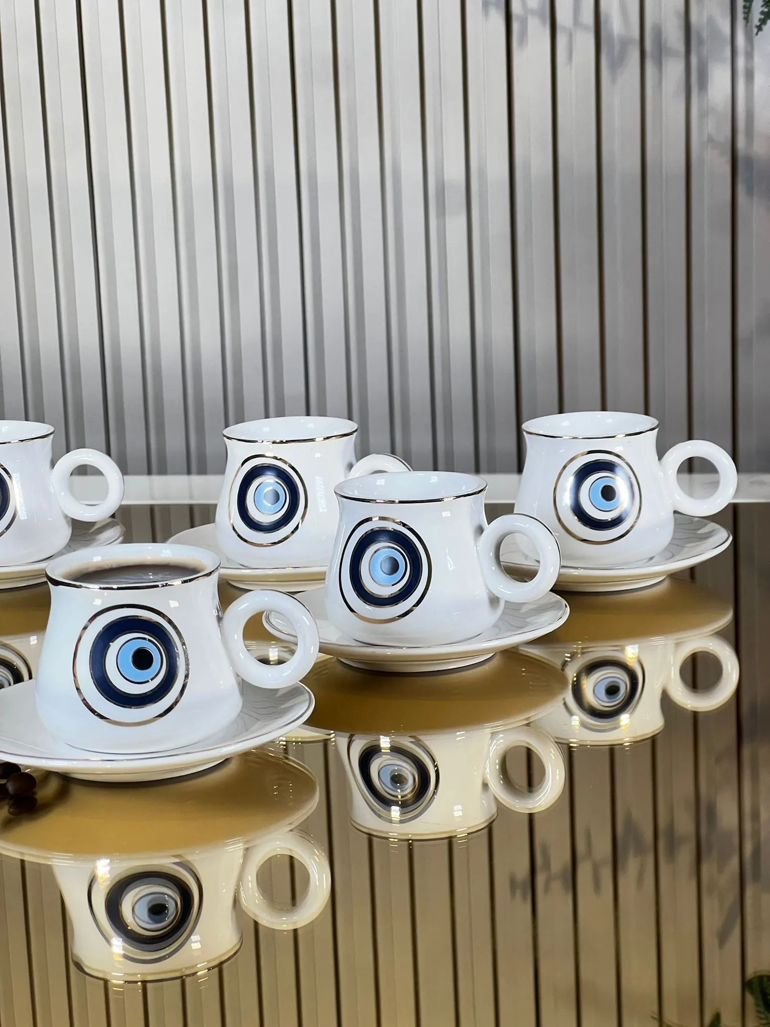 ZELLERFELD NAZAR Tasses à café en porcelaine 6 personnes