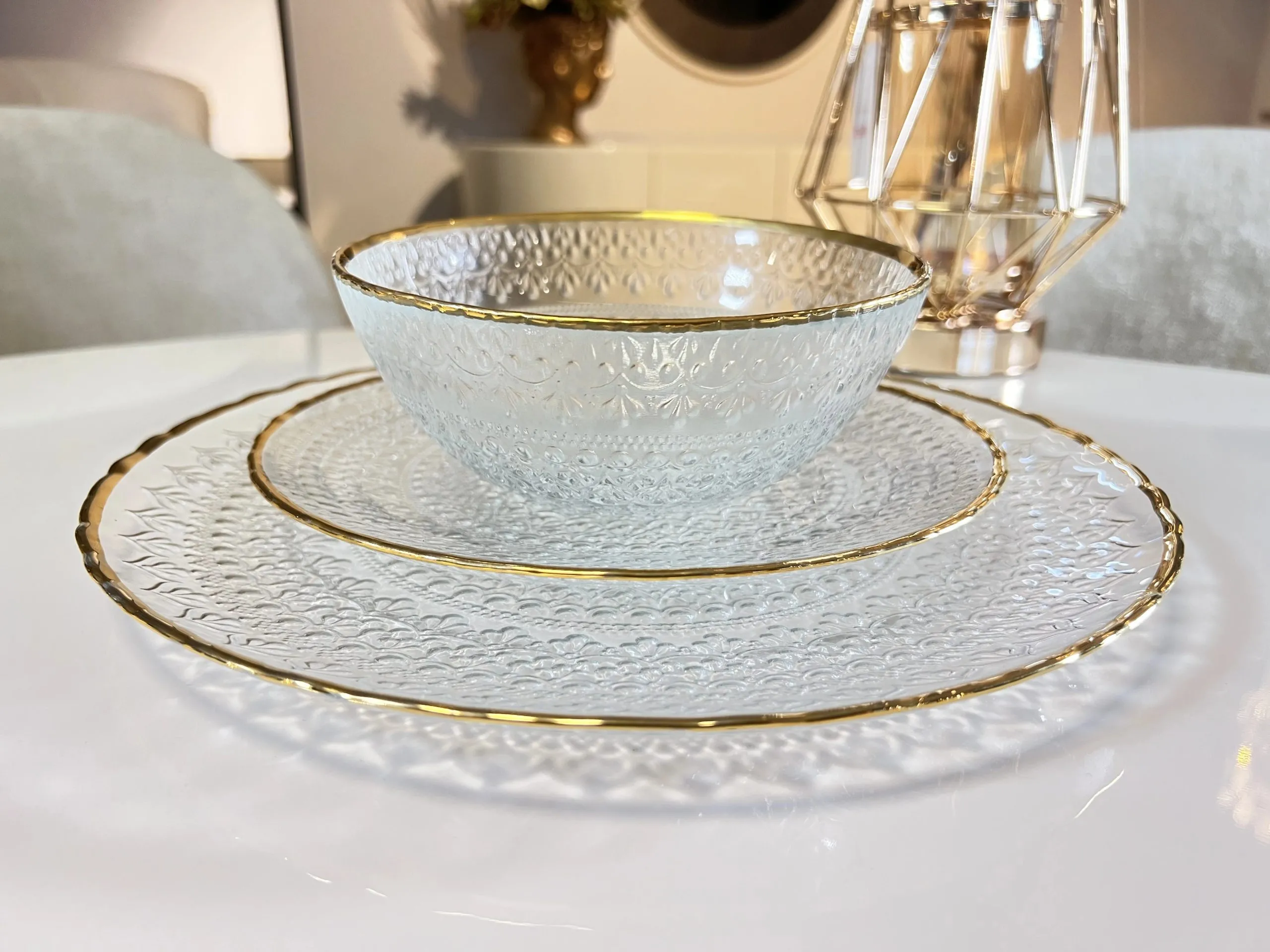 ARLEN Service de table  6 personnes doré