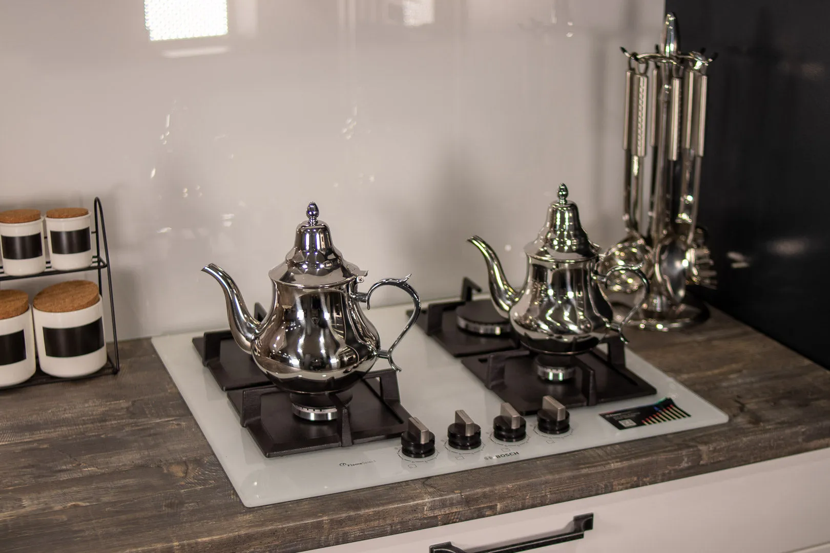 Théière en acier inoxydable chromé