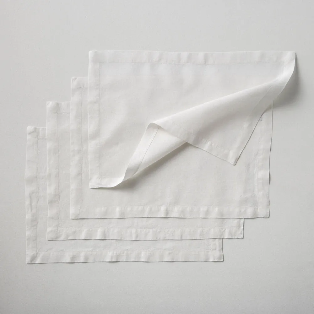4 sets en lin lavé • Blanc