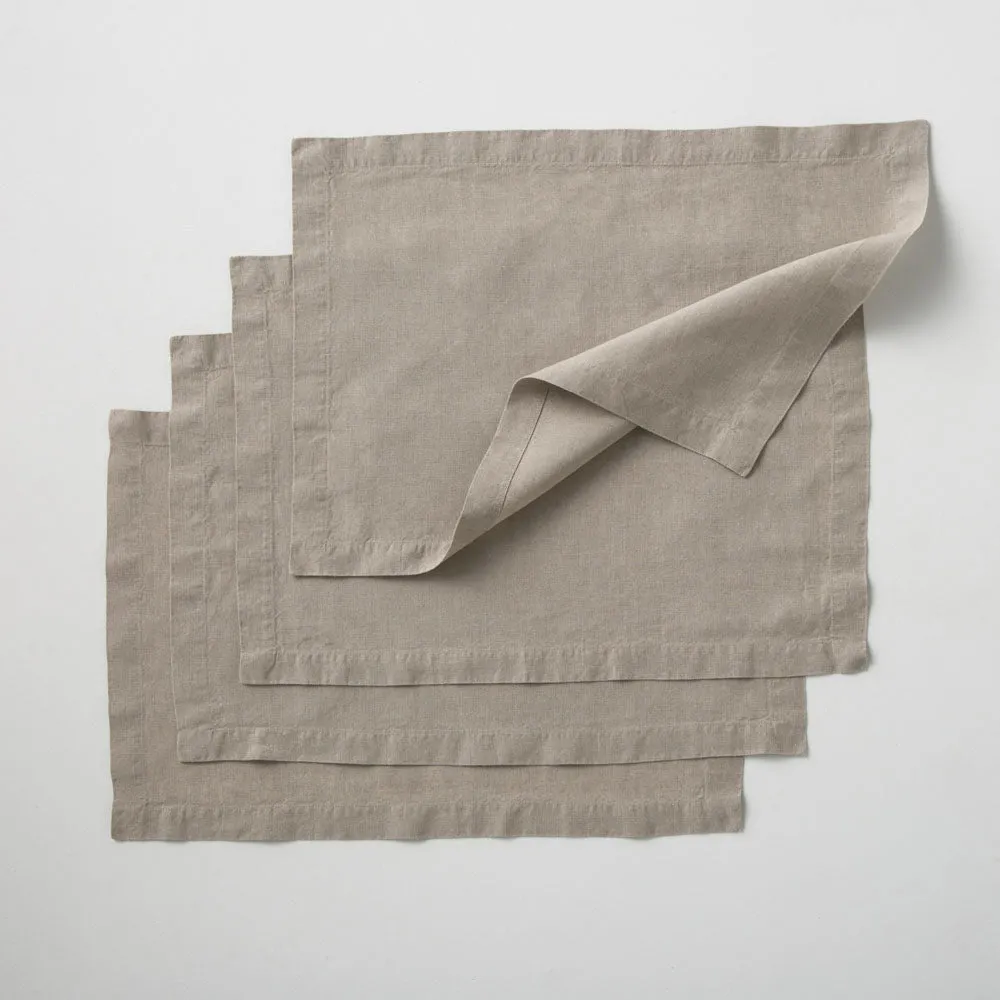 4 sets en lin lavé • Naturel