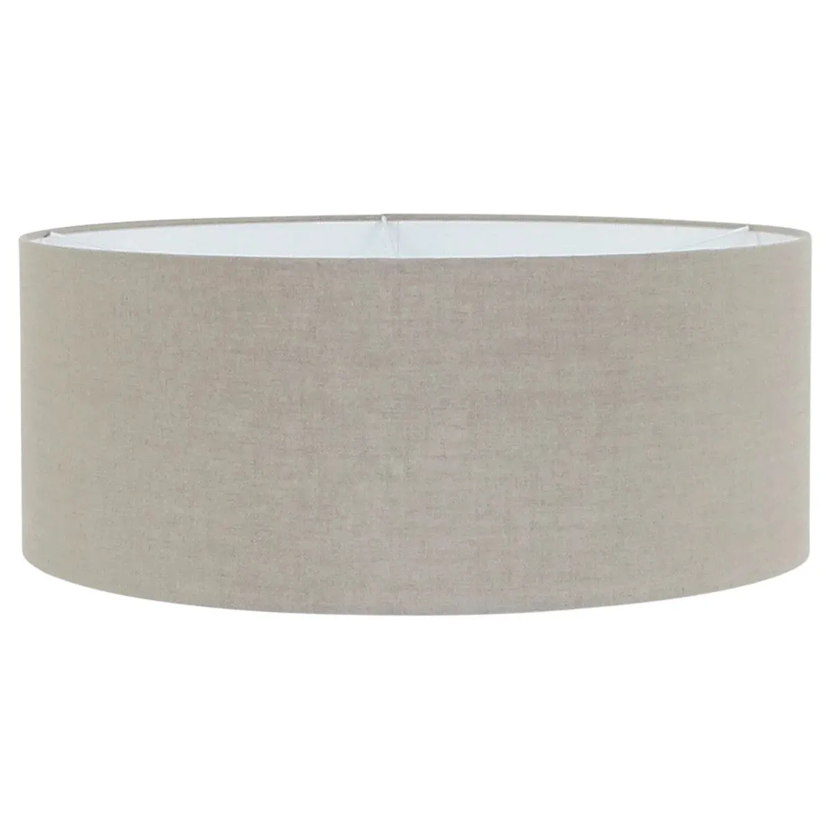 Abat-jour cylindrique en lin beige grisé pour lampe E27 – Ø50 cm