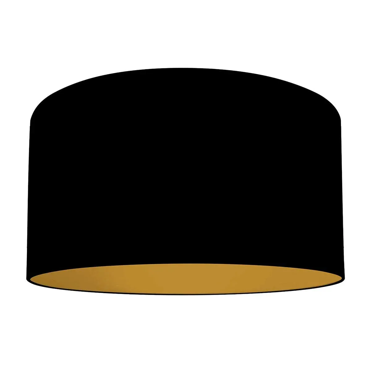Abat-jour cylindrique en lin noir intérieur doré pour douille E27 – Ø40 cm