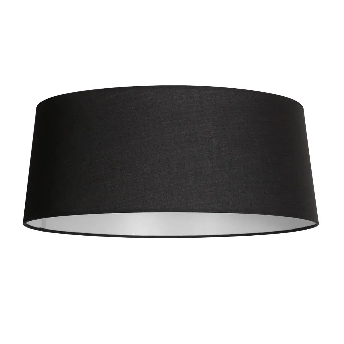 Abat-jour en lin noir intérieur blanc pour suspension ou lampadaire – Ø48 cm