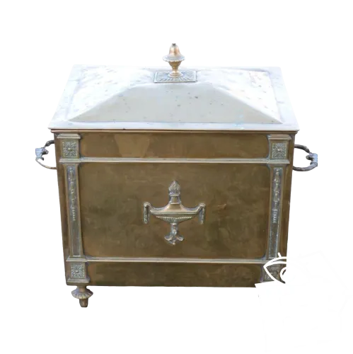 *ANCIEN COFFRE A CENDRES en LAITON XIXe à poser près de la CHEMINEE St EMPIRE D