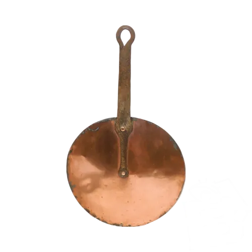 -ANCIEN COUVERCLE DE CASSEROLE XIXe CUIVRE POIGNEE Métal DECO CUISINE D