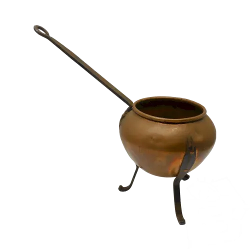 - ANCIEN SUPPORT BAIN MARIE CUIVRE pour POT de COLLE de LAPIN MENUISIER déco D