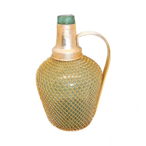 - ANCIENNE BOUTEILLE EN VERRE DAME JEANNE GRILLAGEE 2 LITRES PINEAU CAVE