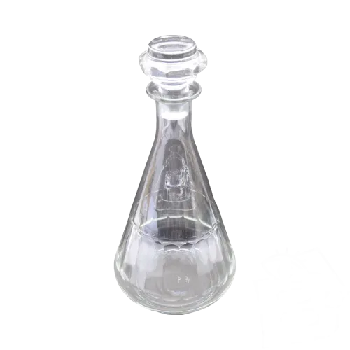 -ANCIENNE CARAFE en VERRE à pans coupés avec son Bouchon au N° déco TABLE D