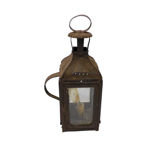 - ANCIENNE LANTERNE BOUGIE en Tôle lanterne à main ART POPULAIRE COLLECTION D
