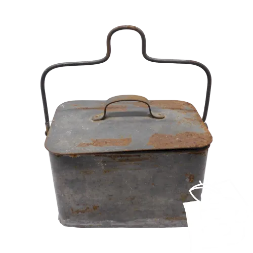 -ANCIENNE TURBOTIERE POISSONNIERE FER BLANC avec égouttoir JUS GRENIER déco  D