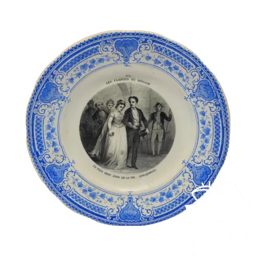 -ASSIETTE CERAMIQUE CREIL & MONTEREAU LES PLAISIRS du MENAGE Le plus beau jour D