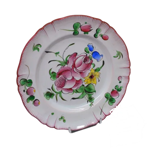 -ASSIETTE CERAMIQUE LUNEVILLE ou les ISLETTES Faïence de lEst XIXe COLLECTION D