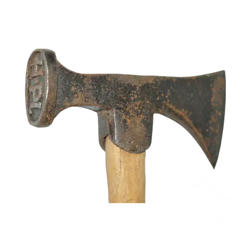 BELLE ANCIENNE HACHE de FORESTIER Initiales HPJ outil ancien collection vitrine