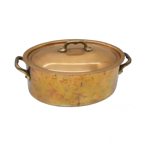 - BELLE COCOTTE MARMITE CUIVRE intérieur étamé made in France poignées laiton D