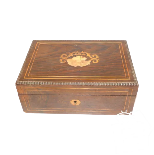 - BOITE COFFRET CHARLES X PLACAGE BOIS jus de Grenier A RESTAURER déco vitrine D