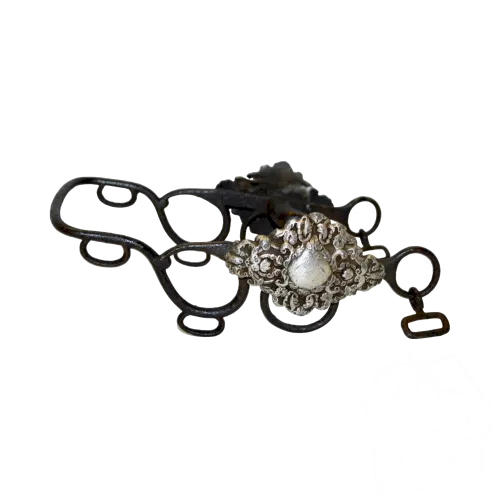 EXCEPTIONNEL et RARE MORS de CORBILLARD ATTELAGE HIPPOMOBILE BOSSETTES étain XIX