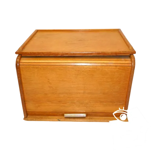 -JOLI ANCIEN CLASSEUR BOIS à RIDEAU de BUREAU à POSER meuble ancien Vintage D