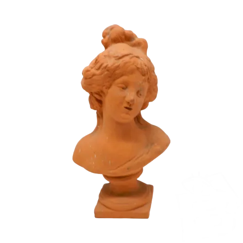 - JOLI BUSTE ART NOUVEAU JEUNE FILLE TERRE CUITE non signé COLLECTION déco D
