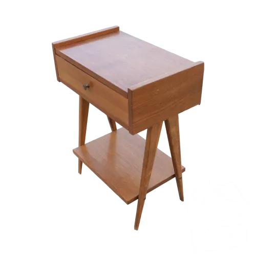 -JOLI PETIT MEUBLE DAPPOINT BOUT de CANAPE PIEDS COMPAS déco vintage 1960/70 D