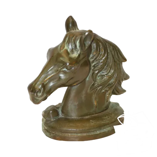 - JOLIE TETE de CHEVAL REGULE patine BRONZE PRESSE PAPIER PAPERWEIGHT déco  D