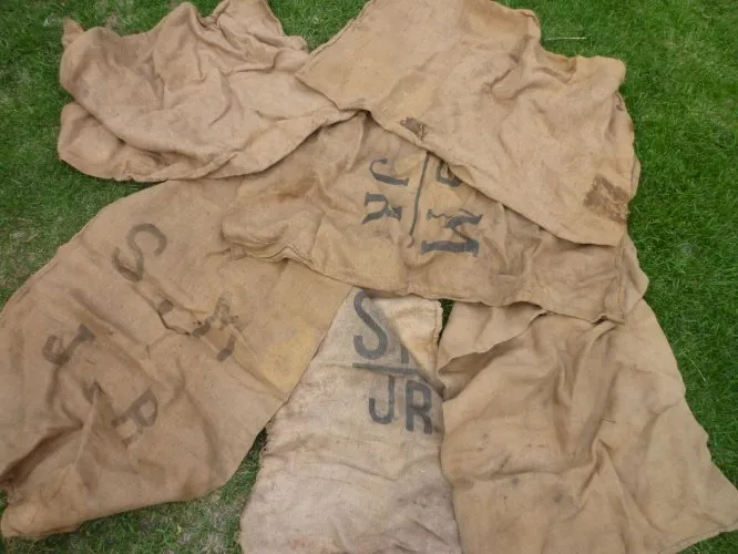 Lot toile de jute ancienne