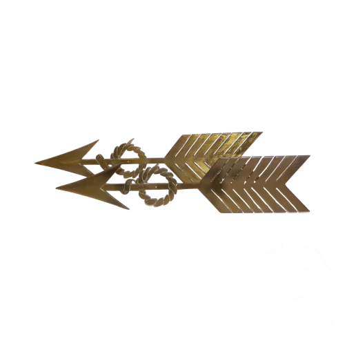 -PAIRE DEMBRASSES FORME FLECHES en LAITON JUS de GRENIER A NETTOYER déco D