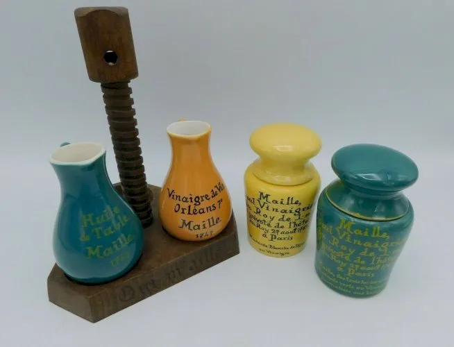 Serviteur et ses moutardiers Huilier Vinaigrier Maille