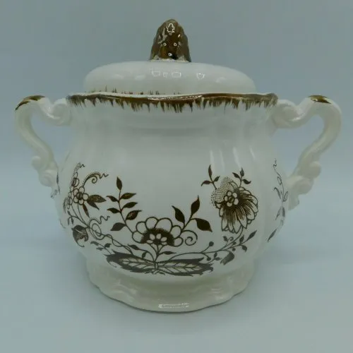 Sucrier en faïence de Sarreguemines Modèle Strasbourg Décor Windsor