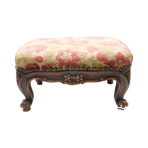 *SUPERBE REPOSE PIEDS XVIIIe STYLE LOUIS XV tapisserie ancienne Collection déco