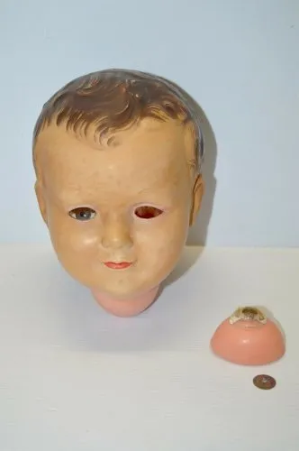 TETE GRAND BAIGNEUR POUPON PETIT COLIN TETE D AIGLE PCP 60 FRANCE poupée ancien
