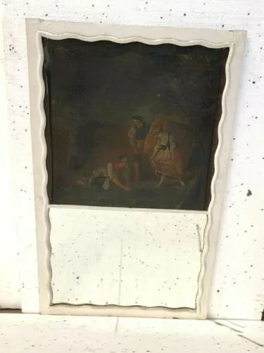 Trumeau de cheminée Louis XVI Encadrement en bois patiné XVIII siècle