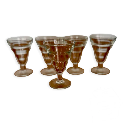 Verres à pieds à bistrot Duralex vintage