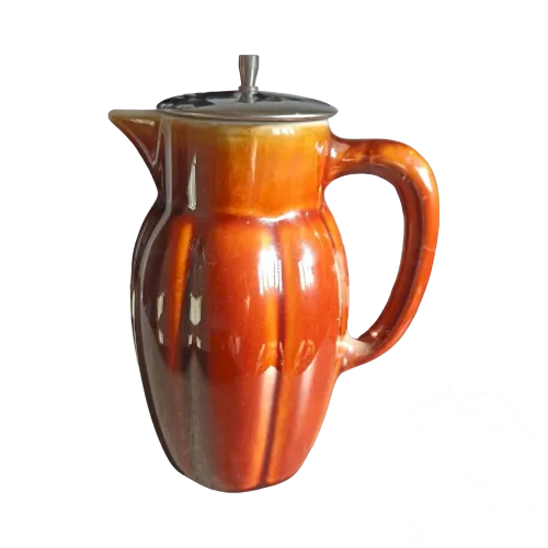 Verseuse à café Céramique chocolat et inox Citrouille Vintage Pour Over