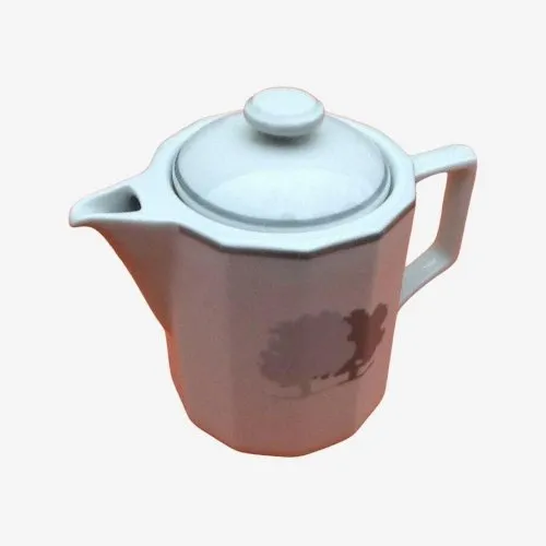 Verseuse / Théière Pillivuyt France Porcelaine blanche à décor arbres...