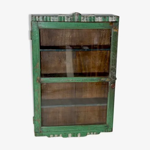 Vitrine Art déco murale en teck