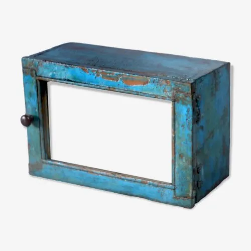 Vitrine murale Art déco en teck birman ancien