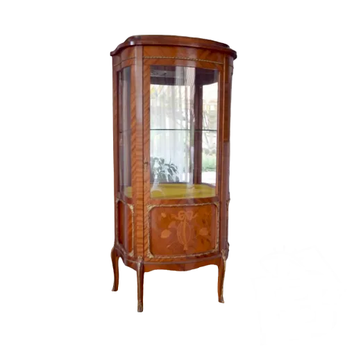 Vitrine style Louis XV en marqueterie