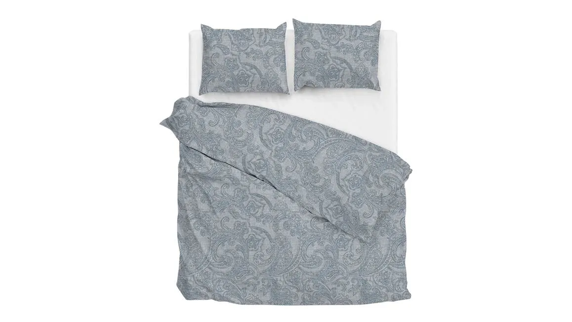 Zohome Paisley di Lino housse de couette bleu jean